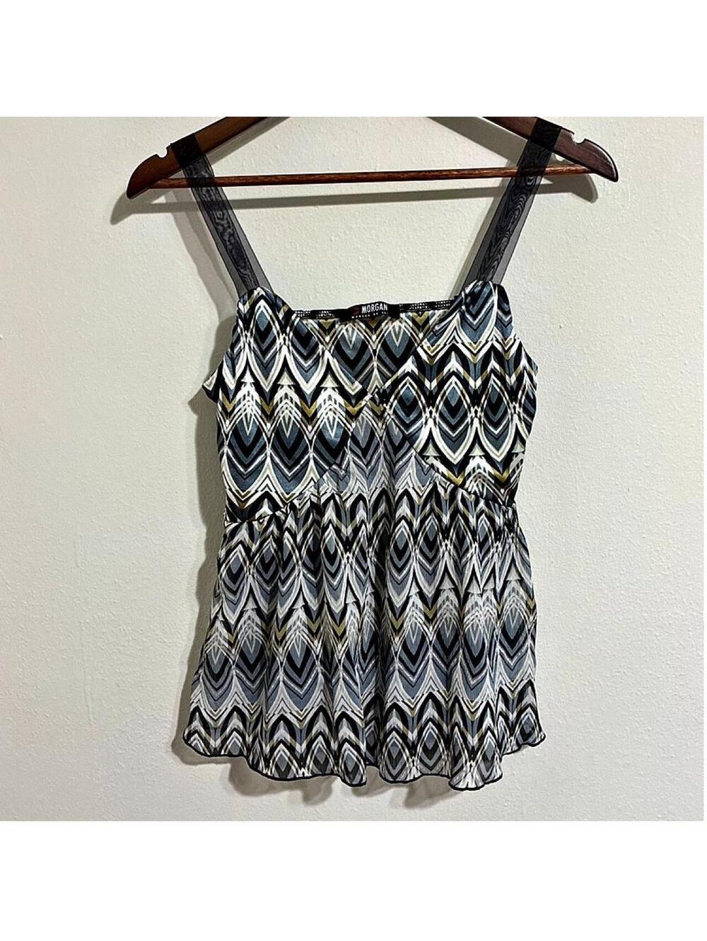Morgan de Toi Y2K Geometric Babydoll Cami Tank Top Size Small